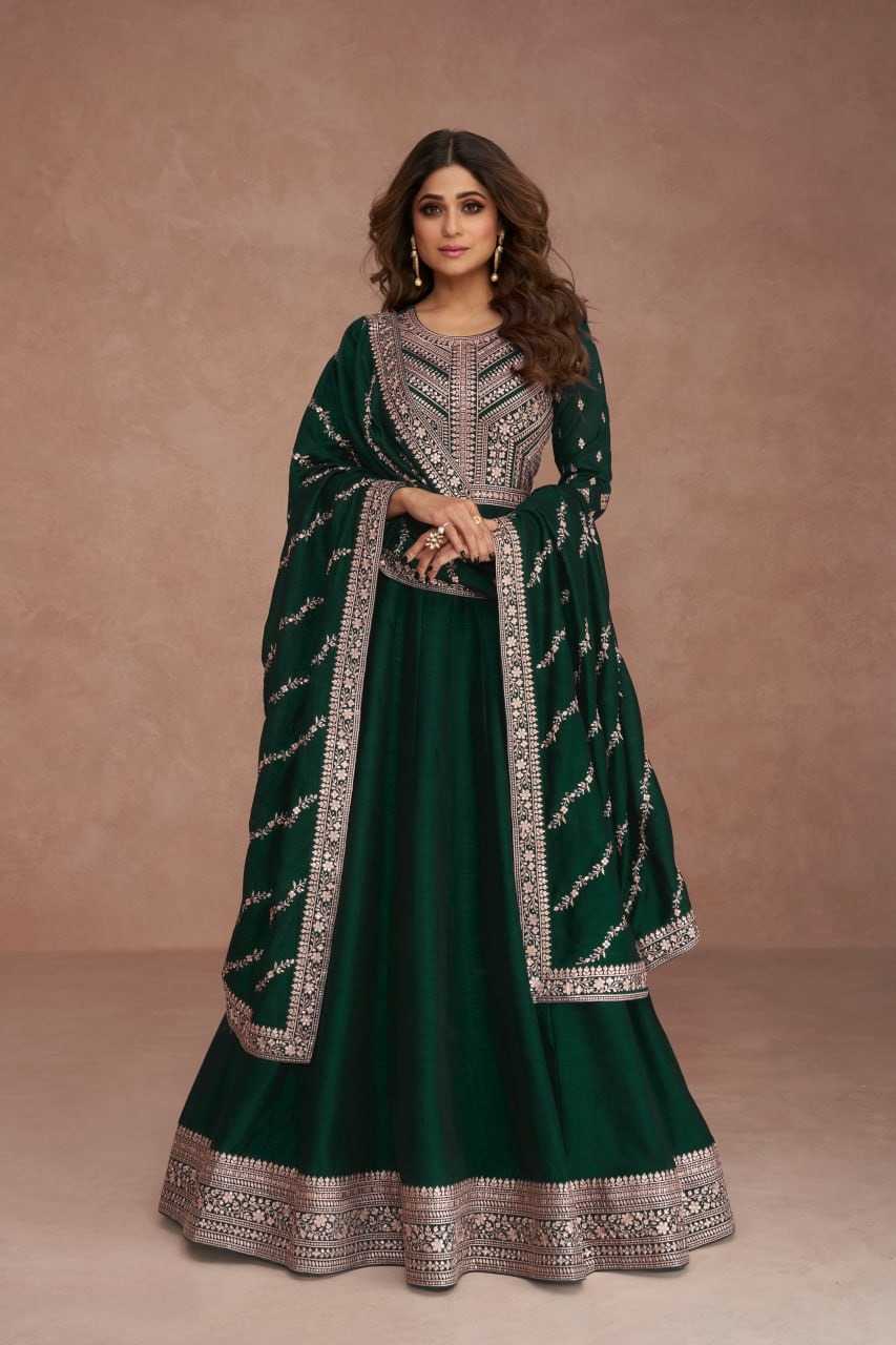 Premium Silk Embroidery Suit in Morpich