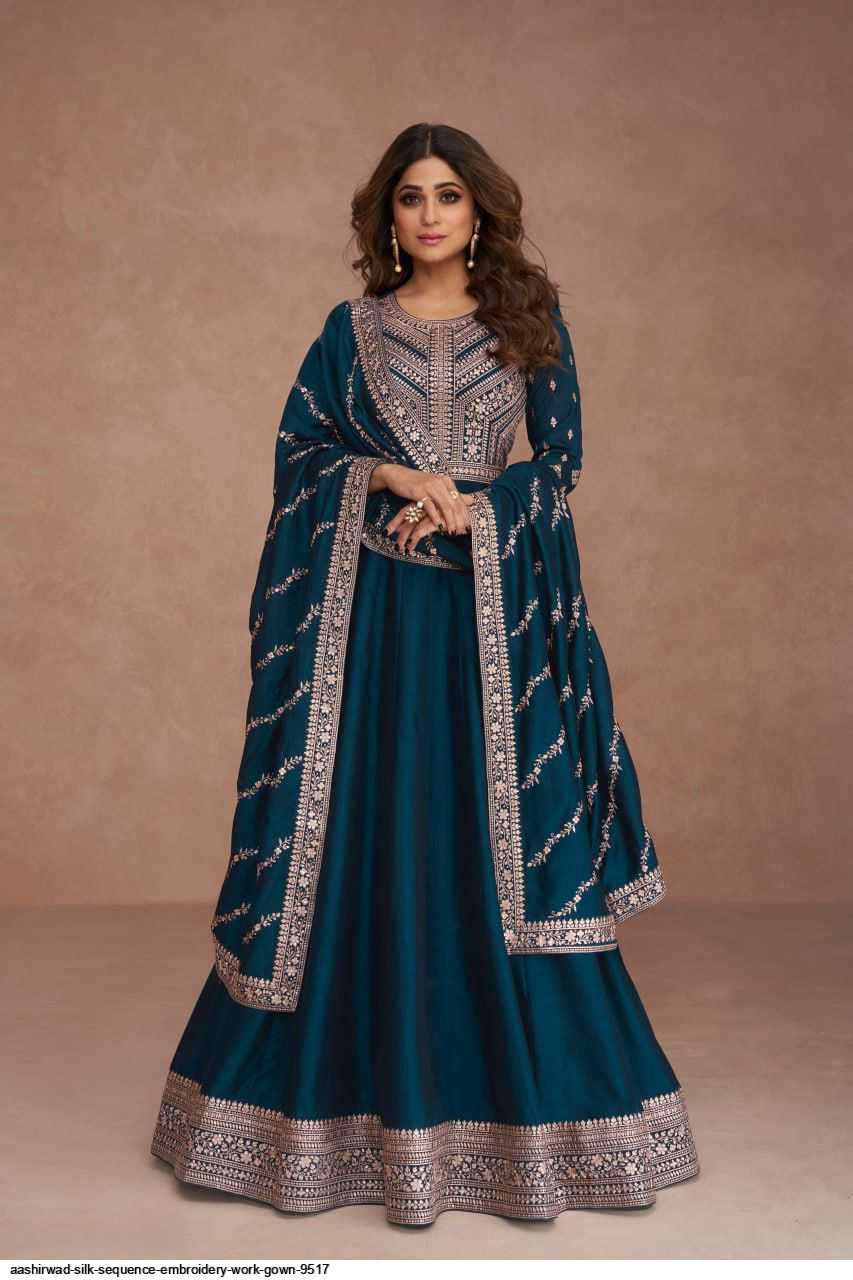 Premium Silk Embroidery Suit in Morpich