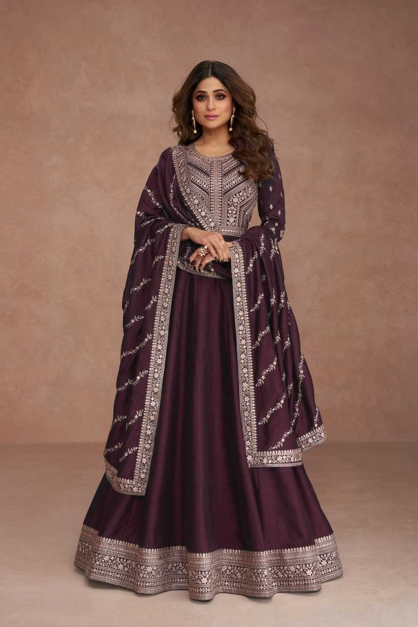 Premium Silk Embroidery Suit in Morpich