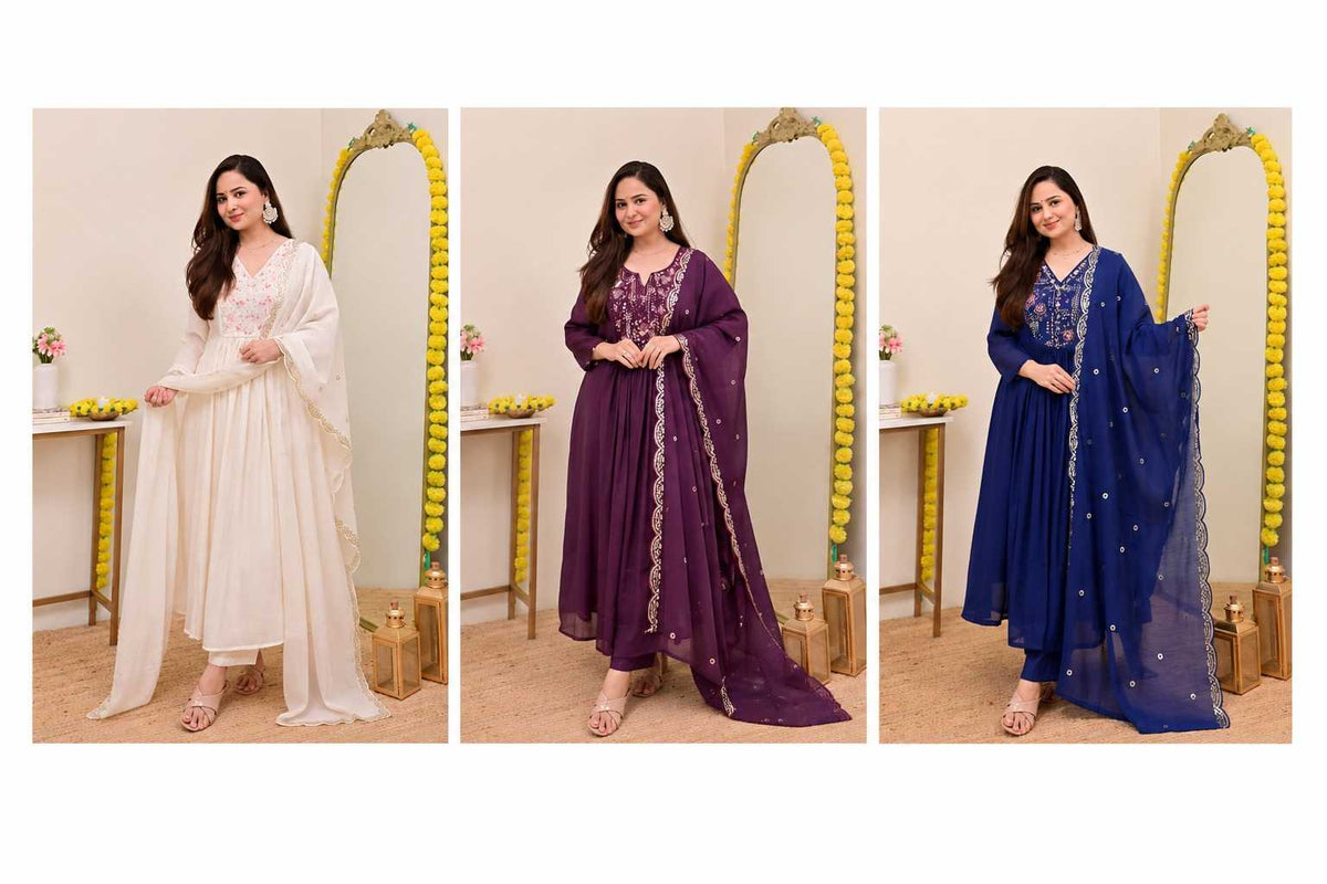 Chanderi Silk Embroidery Suit