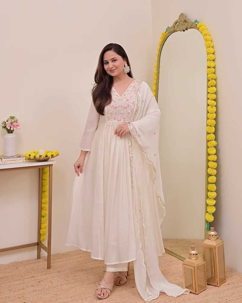 Chanderi Silk Embroidery Suit
