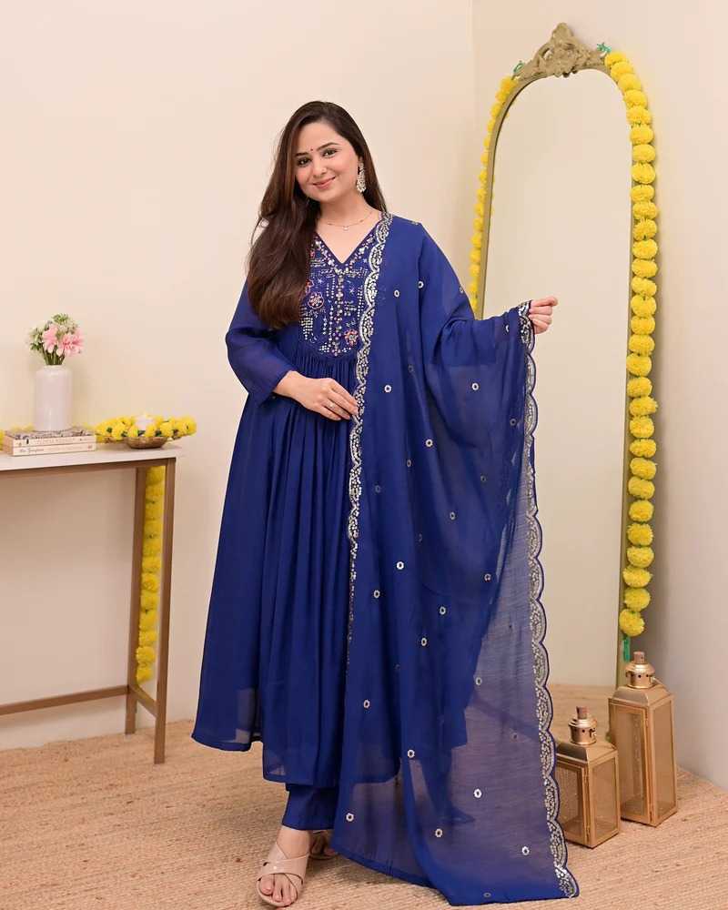 Chanderi Silk Embroidery Suit