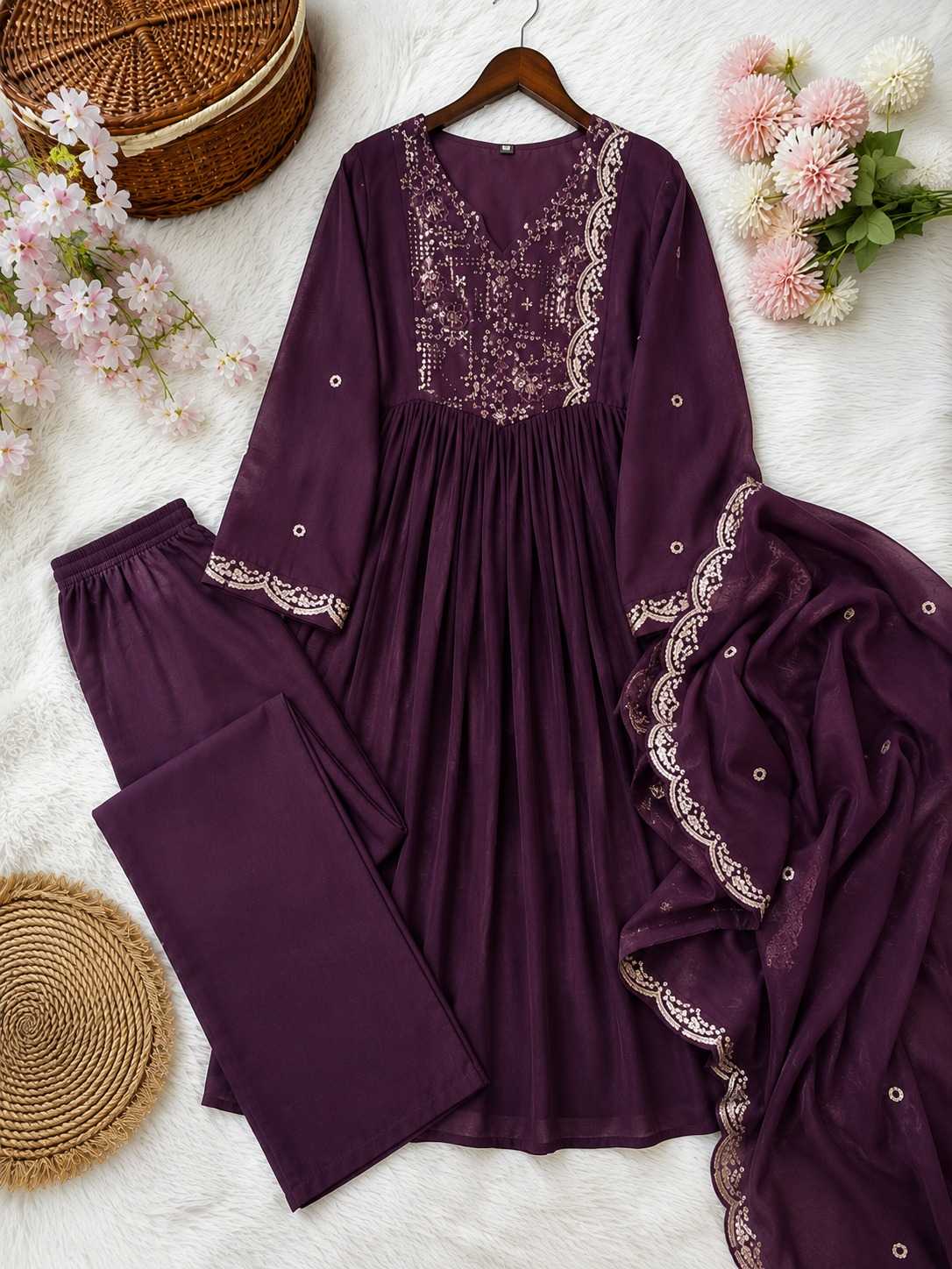 Chanderi Silk Embroidery Suit