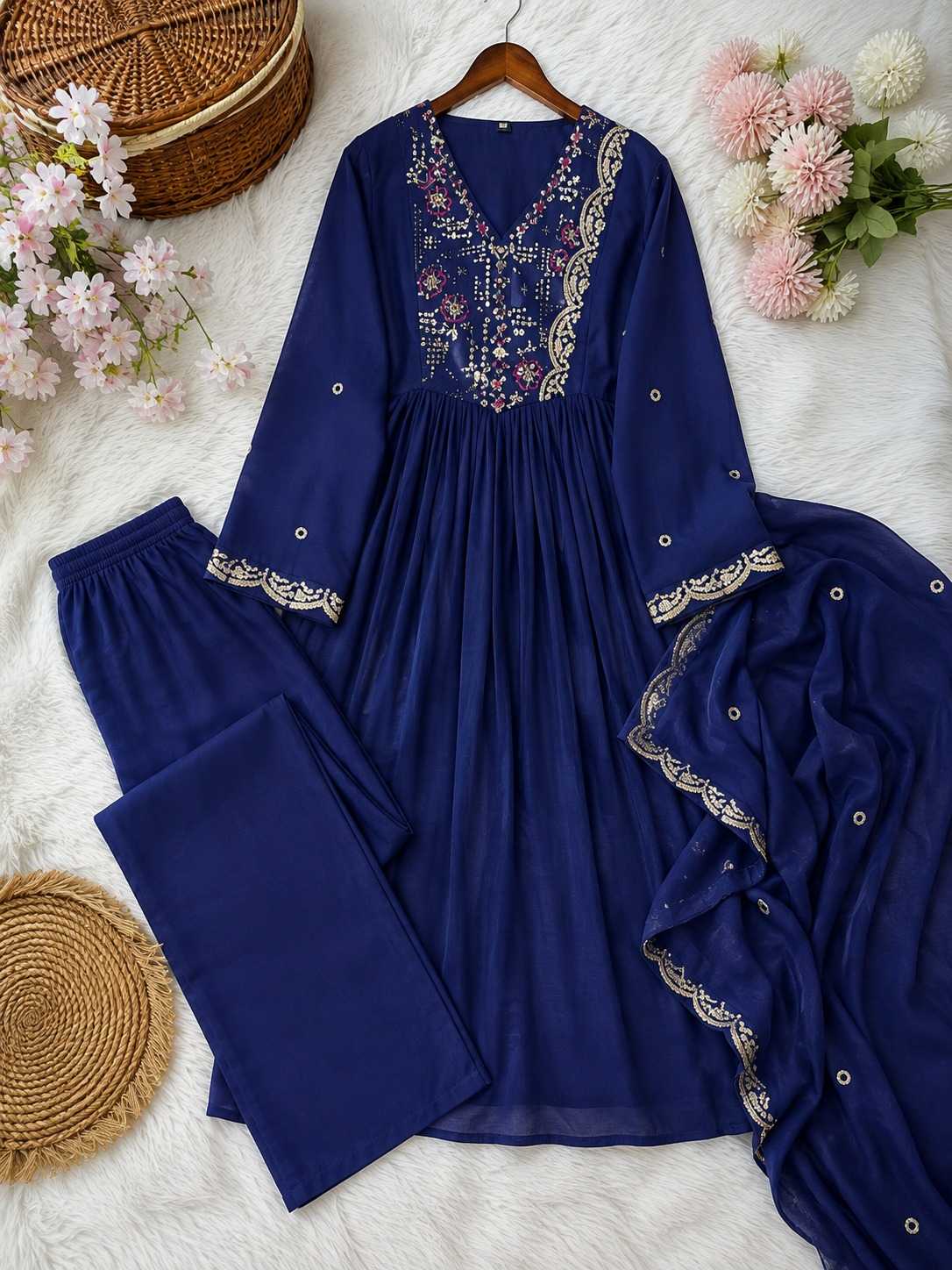 Chanderi Silk Embroidery Suit
