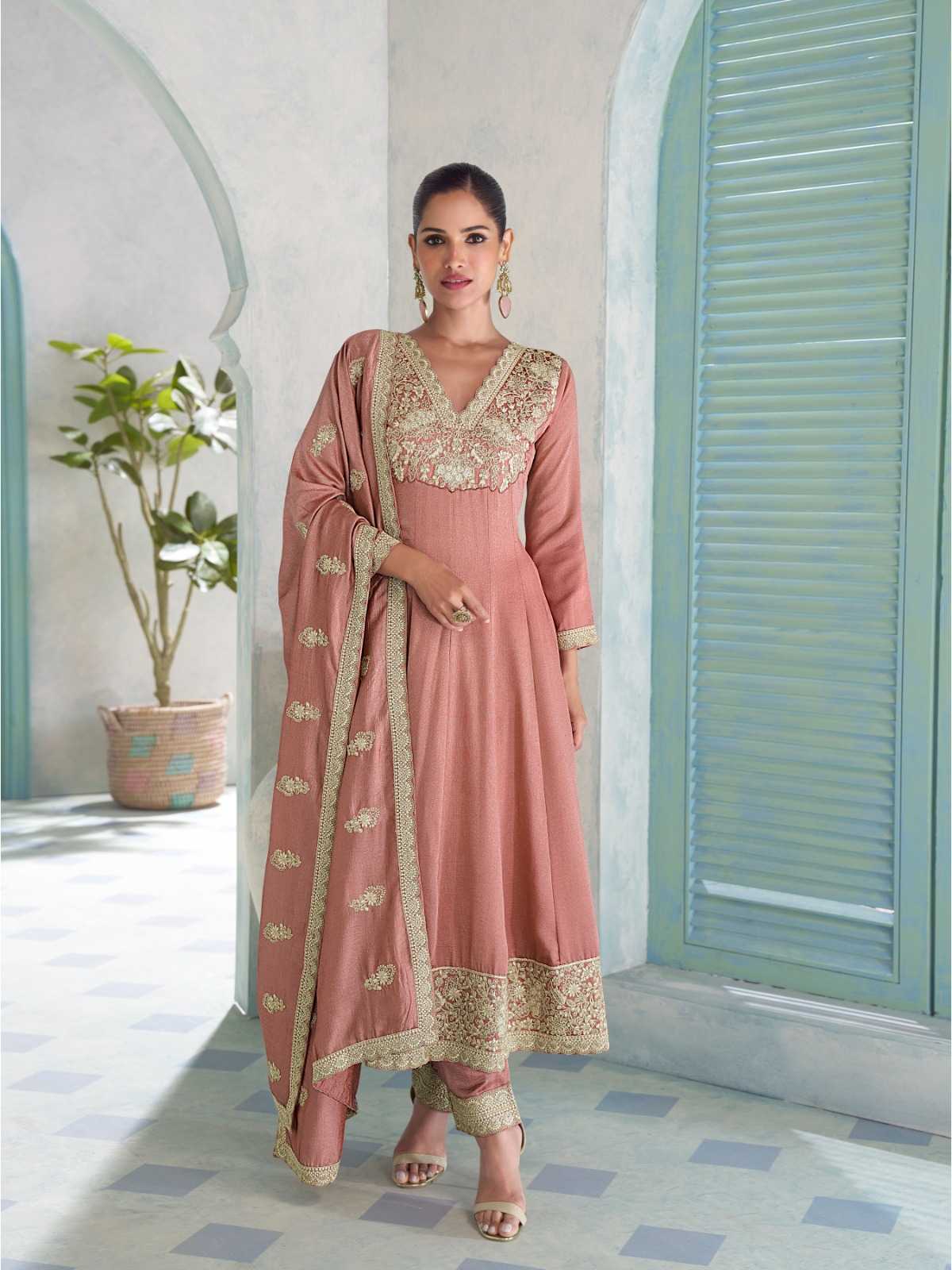 Premium Silk Embroidery Suit