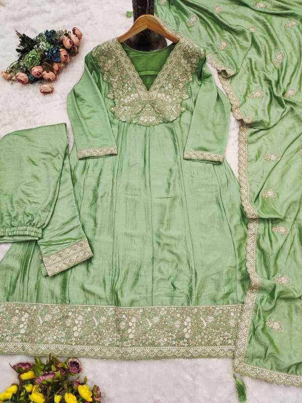 Premium Silk Embroidery Suit