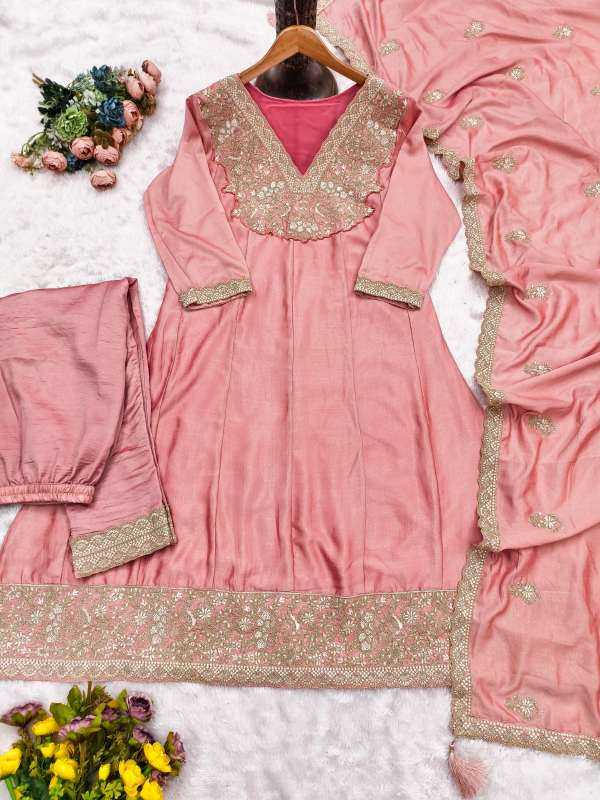 Premium Silk Embroidery Suit