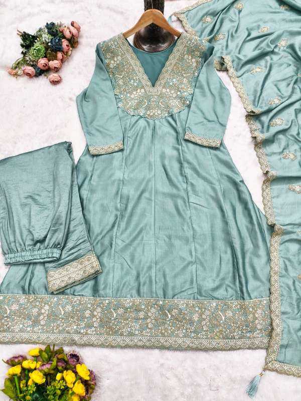 Premium Silk Embroidery Suit