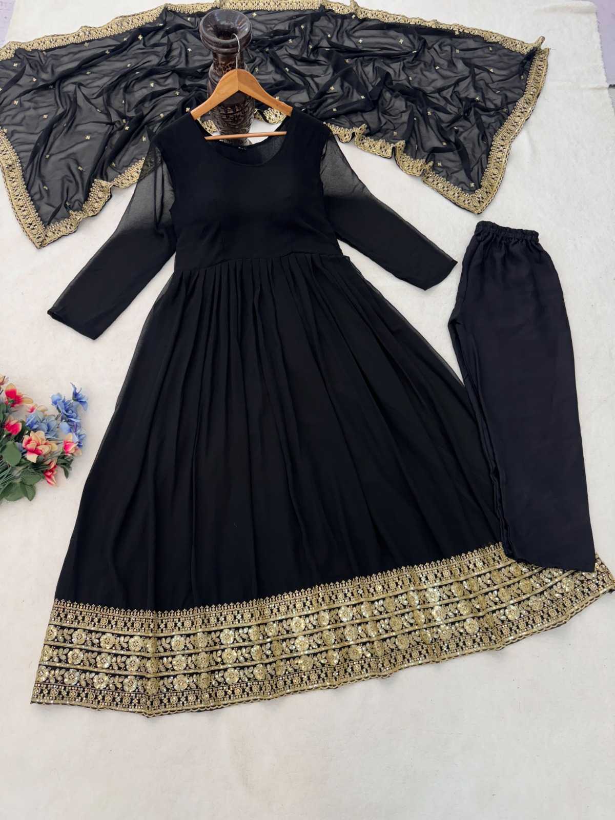 Faux Georgette Embroidery Gown