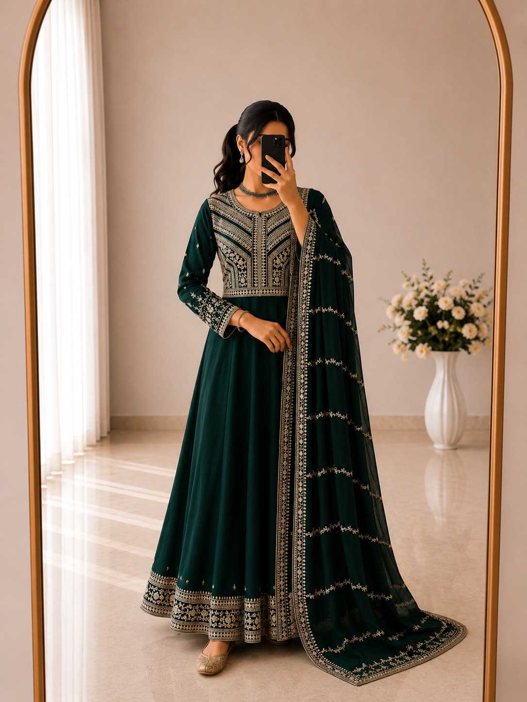 Premium Silk Embroidery Gown