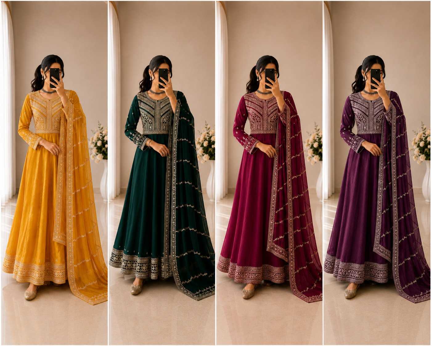 Premium Silk Embroidery Gown