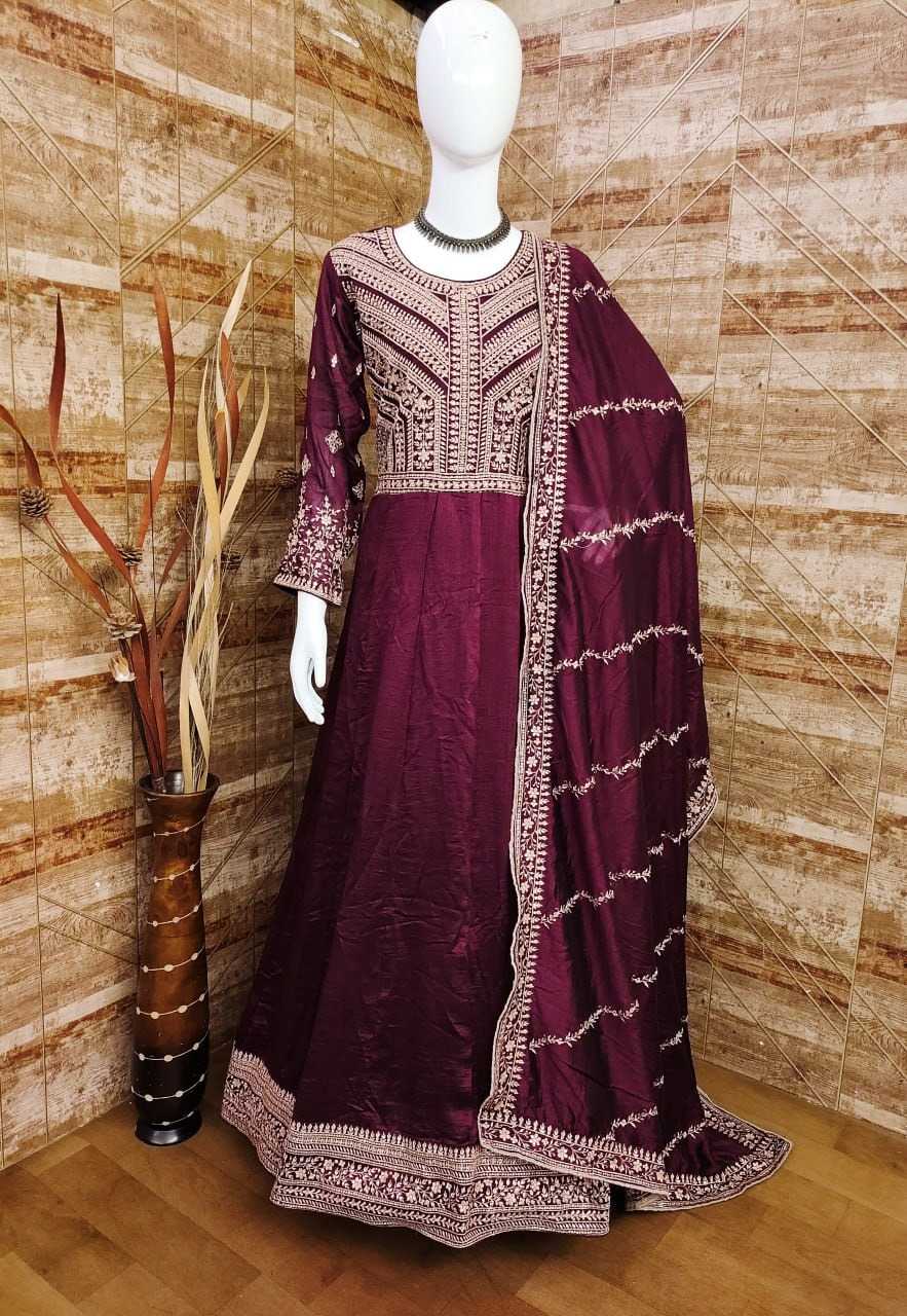 Premium Silk Embroidery Gown