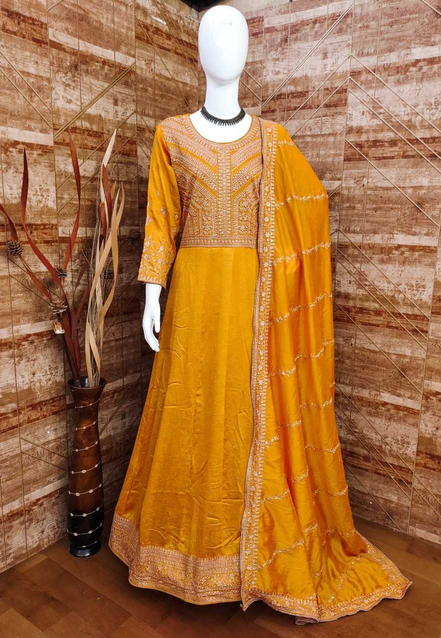 Premium Silk Embroidery Gown