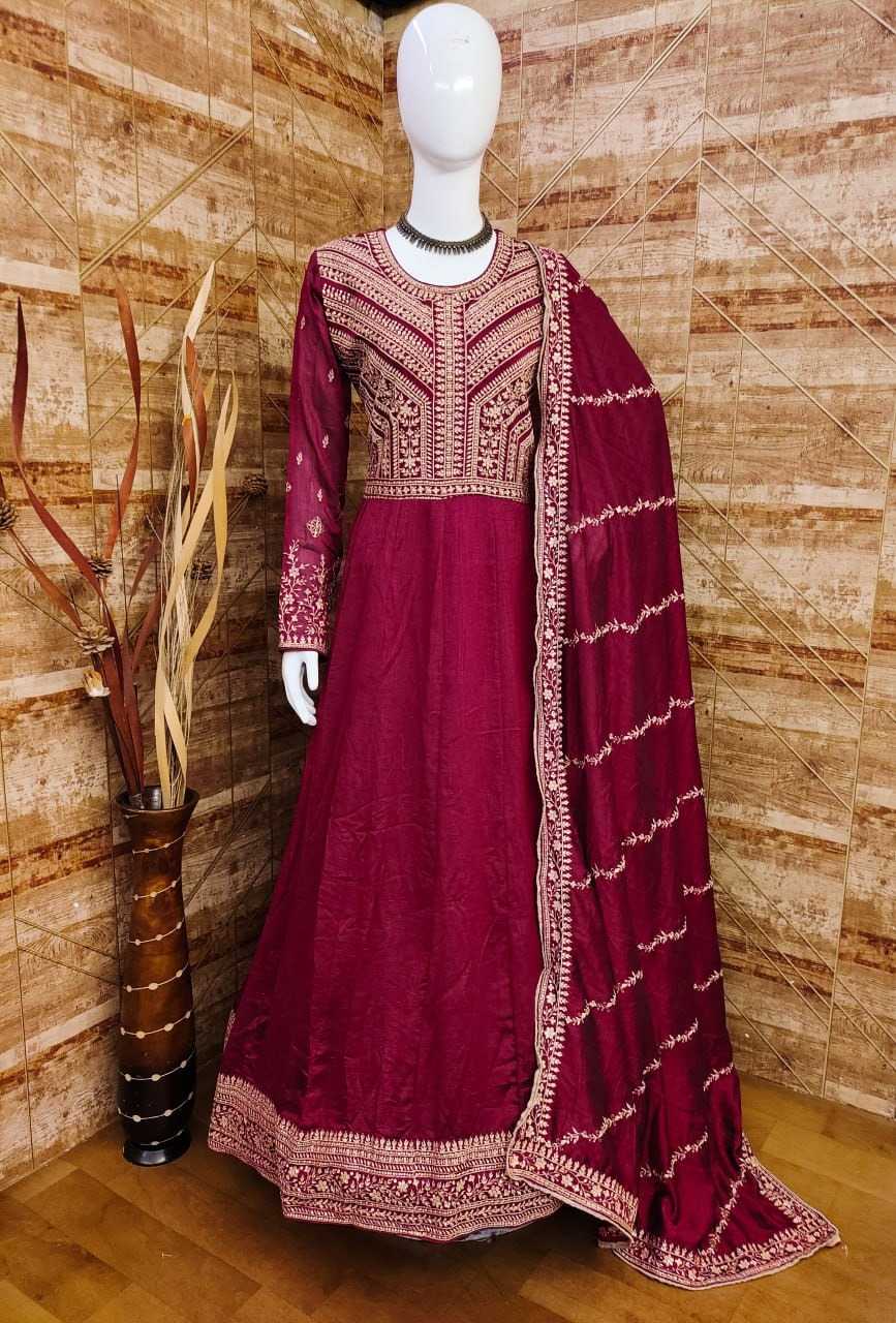 Premium Silk Embroidery Gown