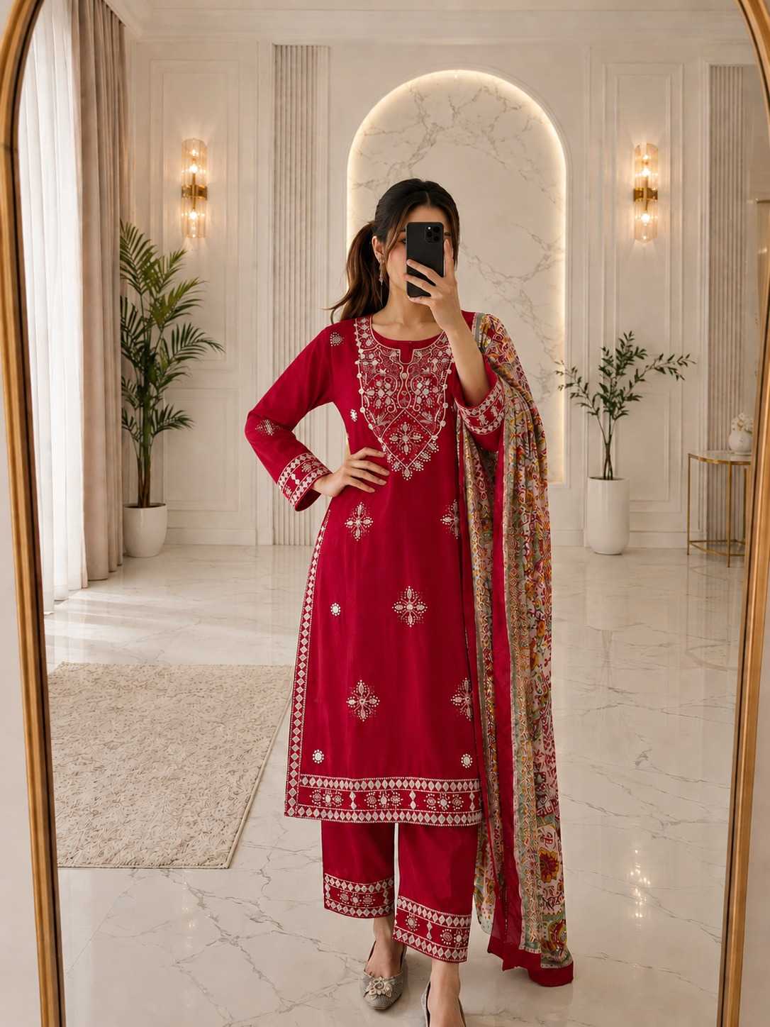 Cotton Embroidery Suit