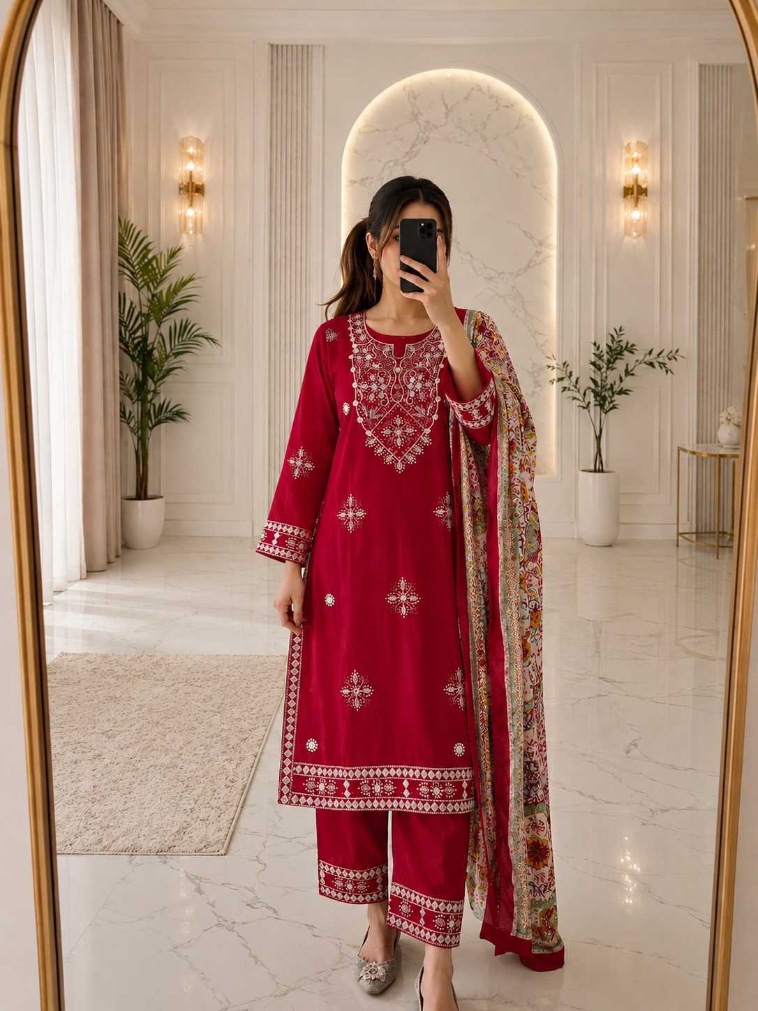 Cotton Embroidery Suit