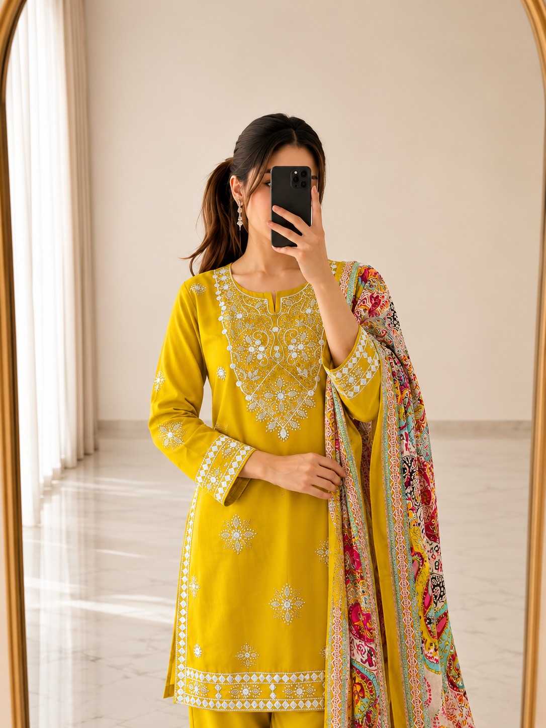 Cotton Embroidery Suit