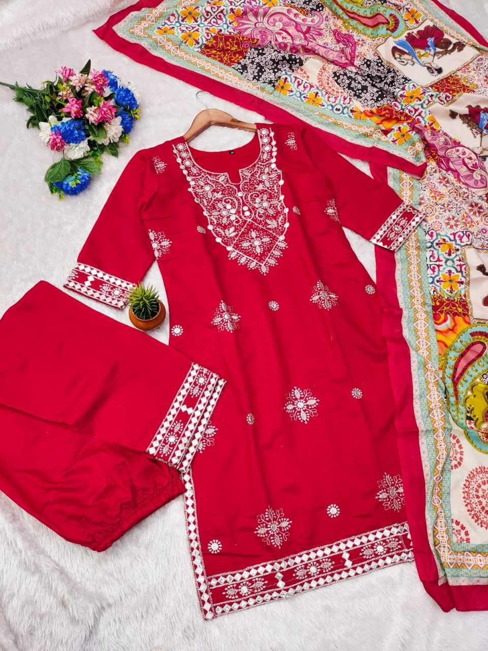 Cotton Embroidery Suit