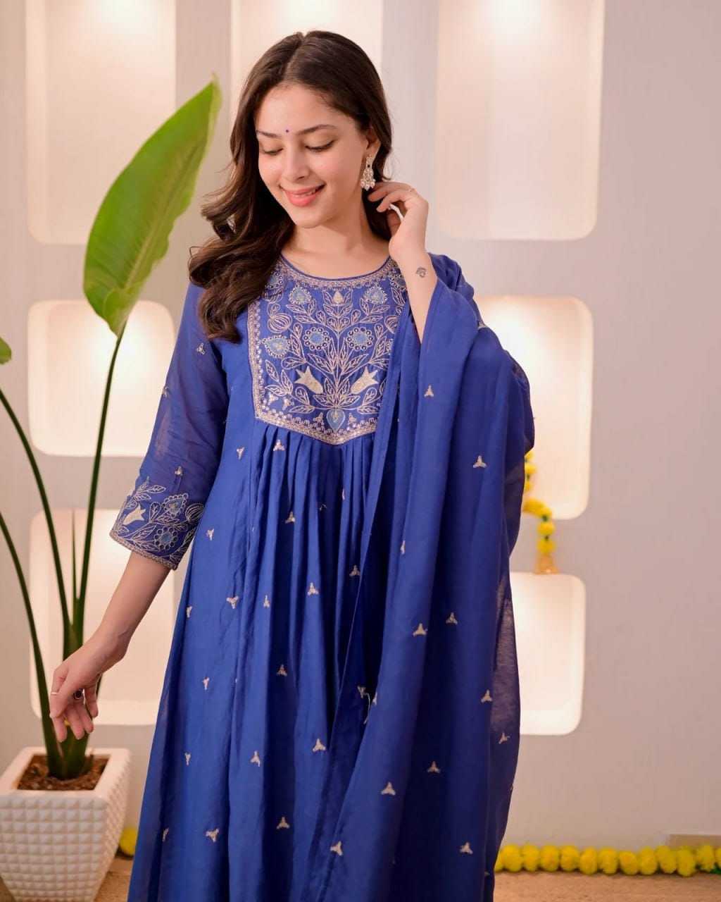 Chanderi Soft Embroidery Suit