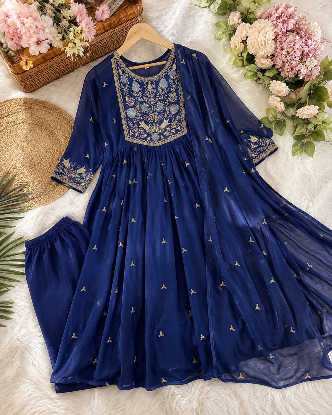 Chanderi Soft Embroidery Suit