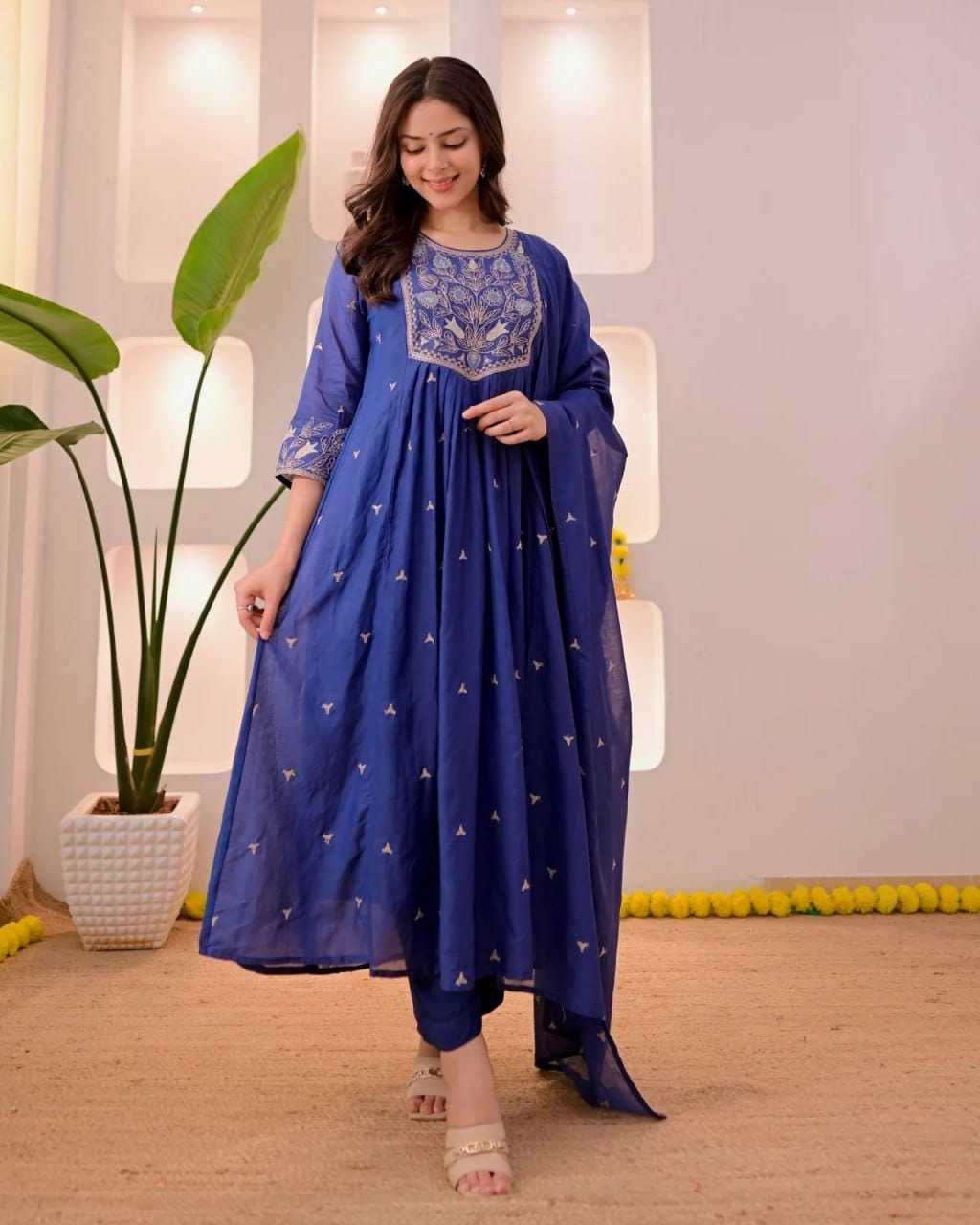 Chanderi Soft Embroidery Suit