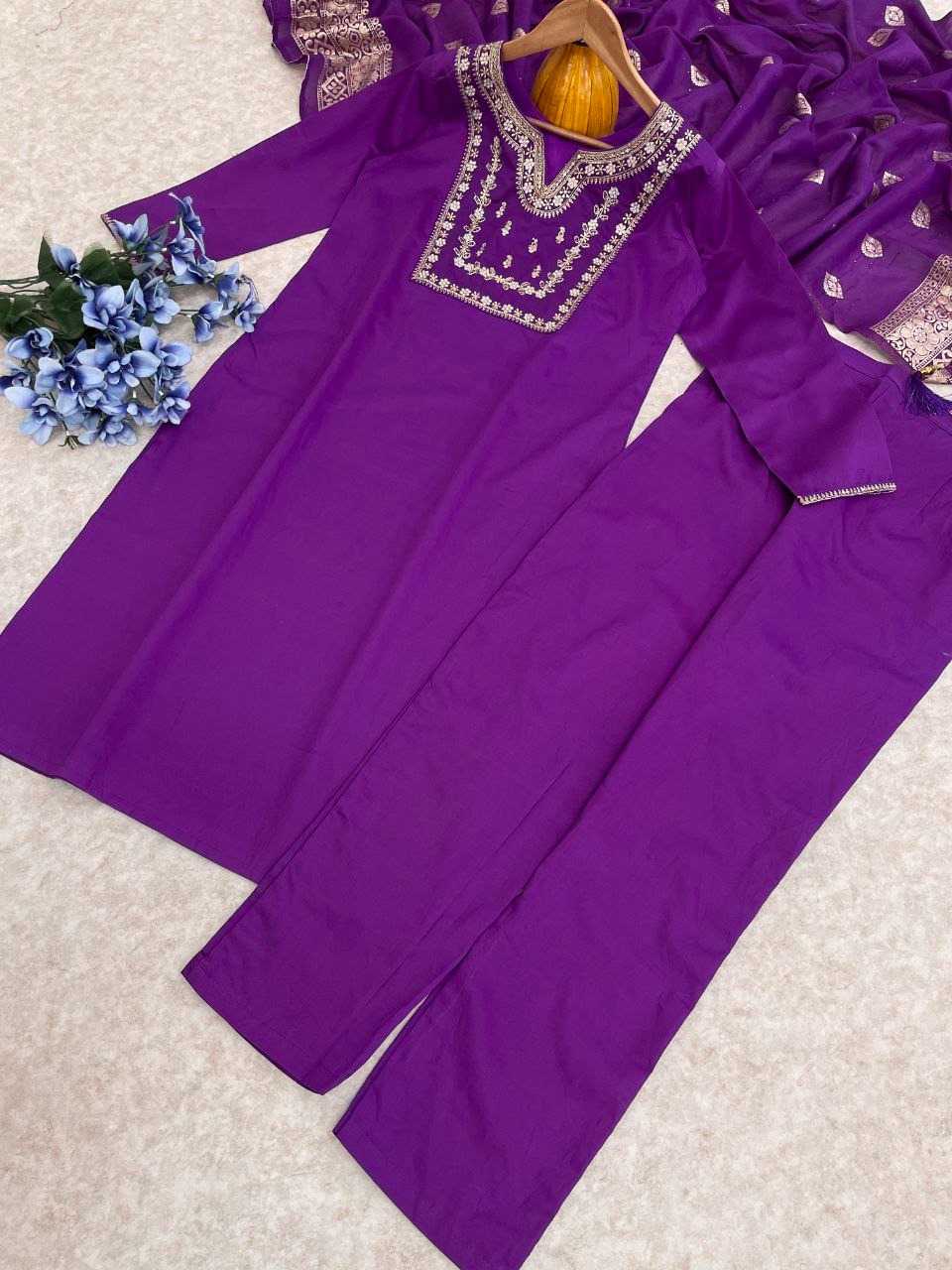 Chanderi Cotton Embroidery Suit