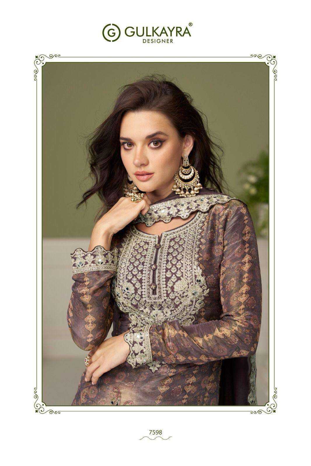 Gulkayra Bushra Chinon Embroidery Suit