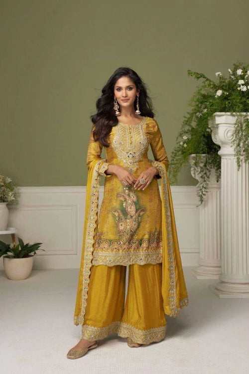 Gulkayra Bushra Chinon Embroidery Suit
