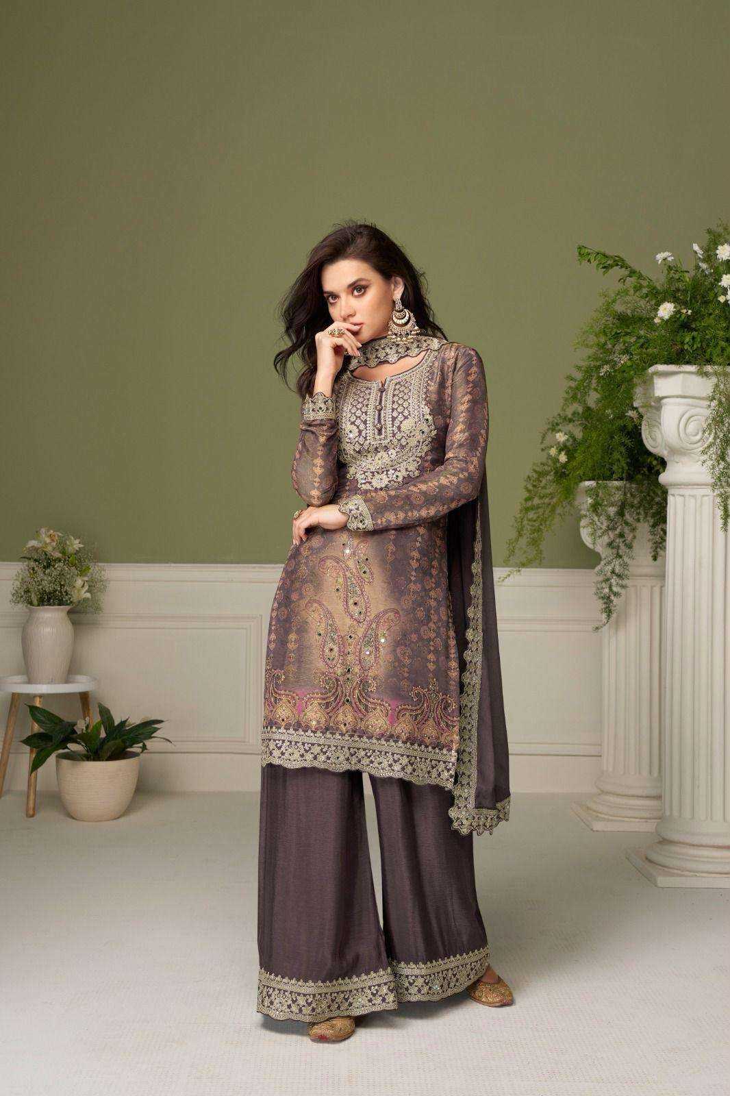 Gulkayra Bushra Chinon Embroidery Suit