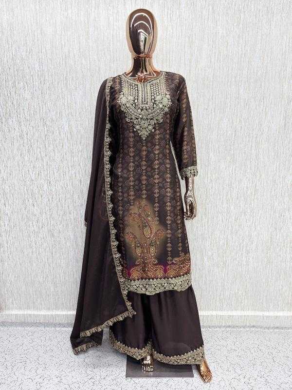 Gulkayra Bushra Chinon Embroidery Suit