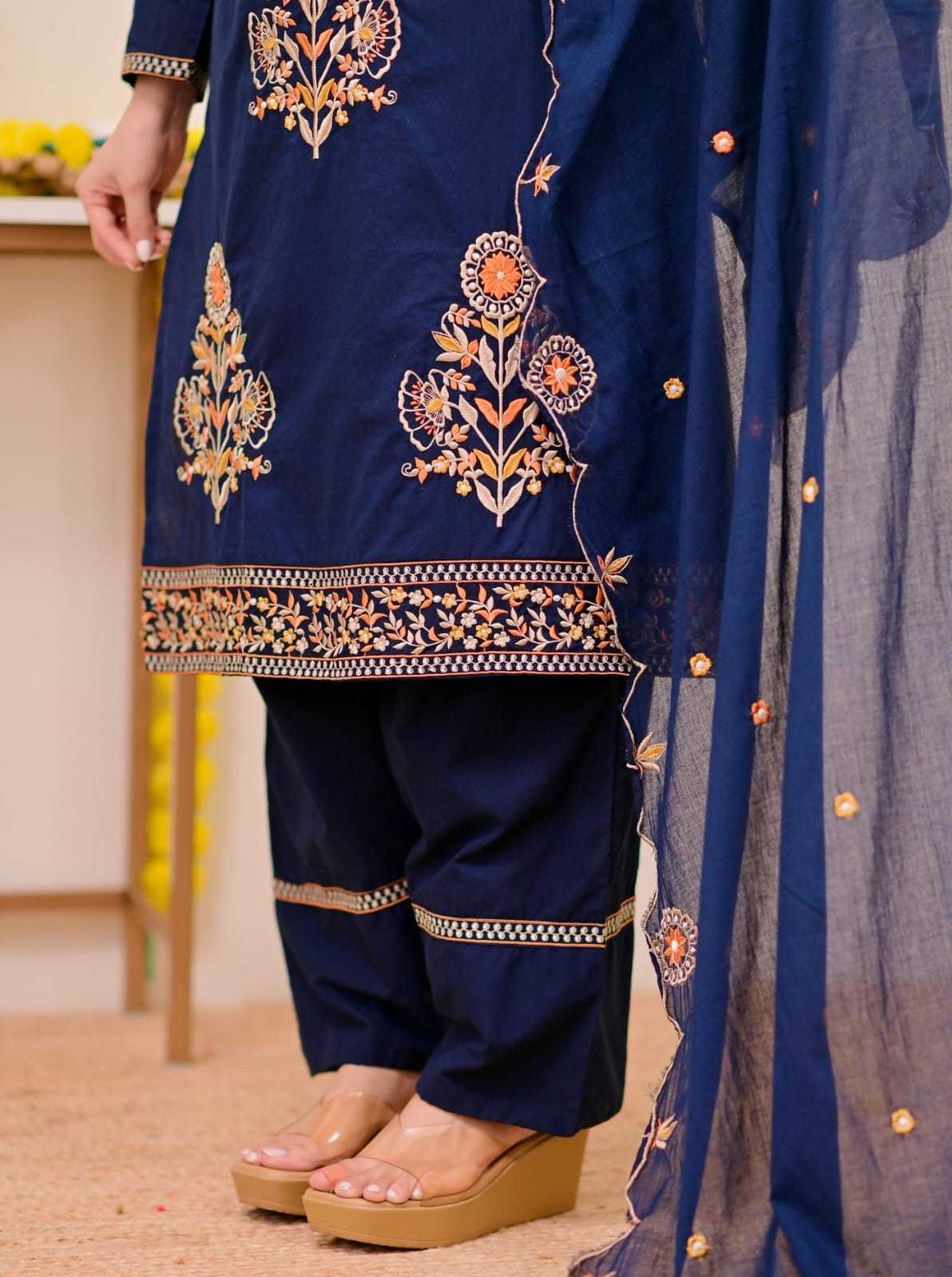 Heavy Roman Silk Embroidery Suit