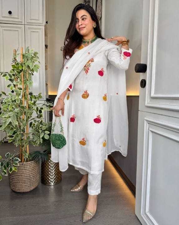 Chanderi Soft Embroidery Suit