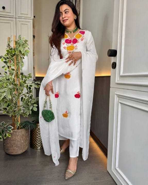 Chanderi Soft Embroidery Suit