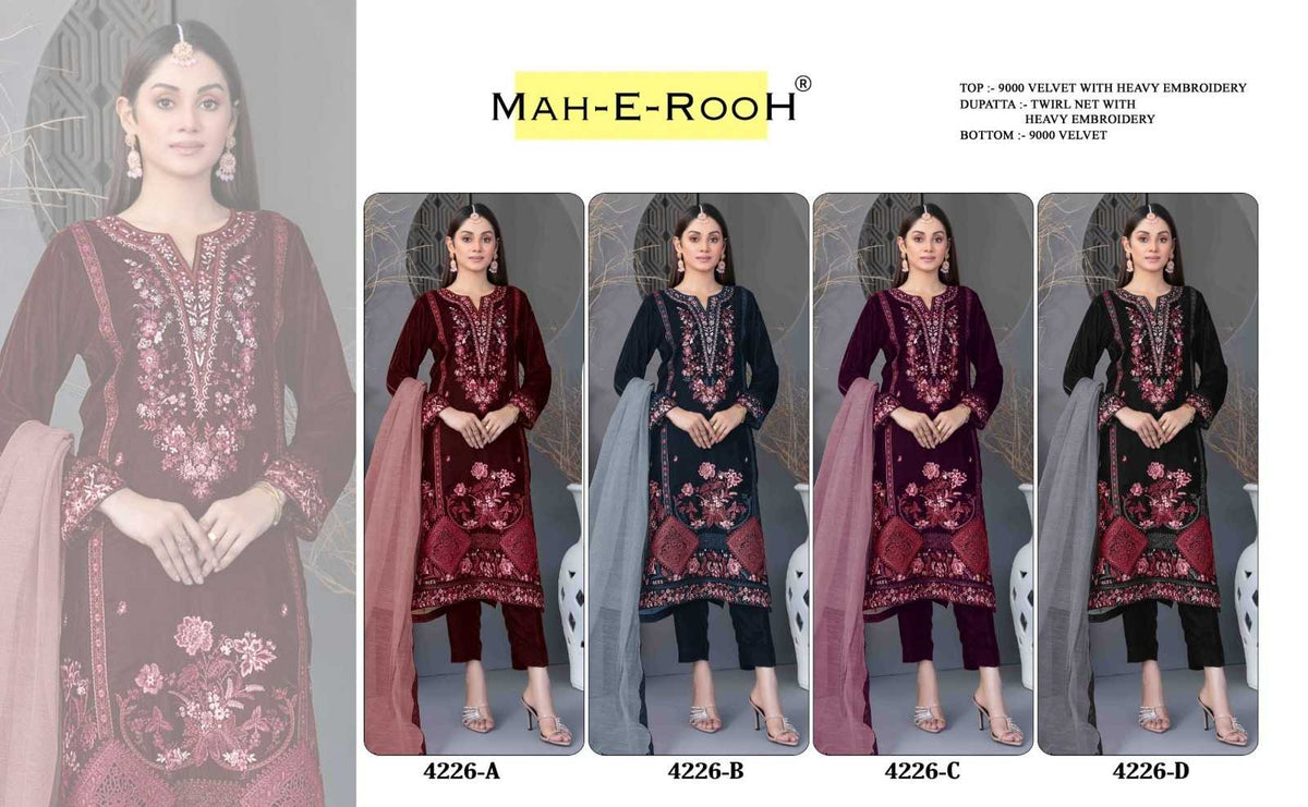 Mah-e-rooh Velvet Ladies Suit