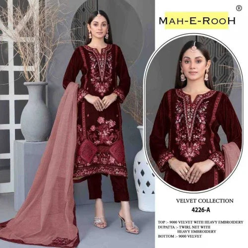 Mah-e-rooh Velvet Ladies Suit