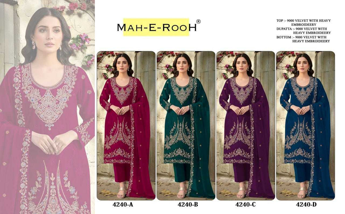 Mah-e-rooh Velvet Suit