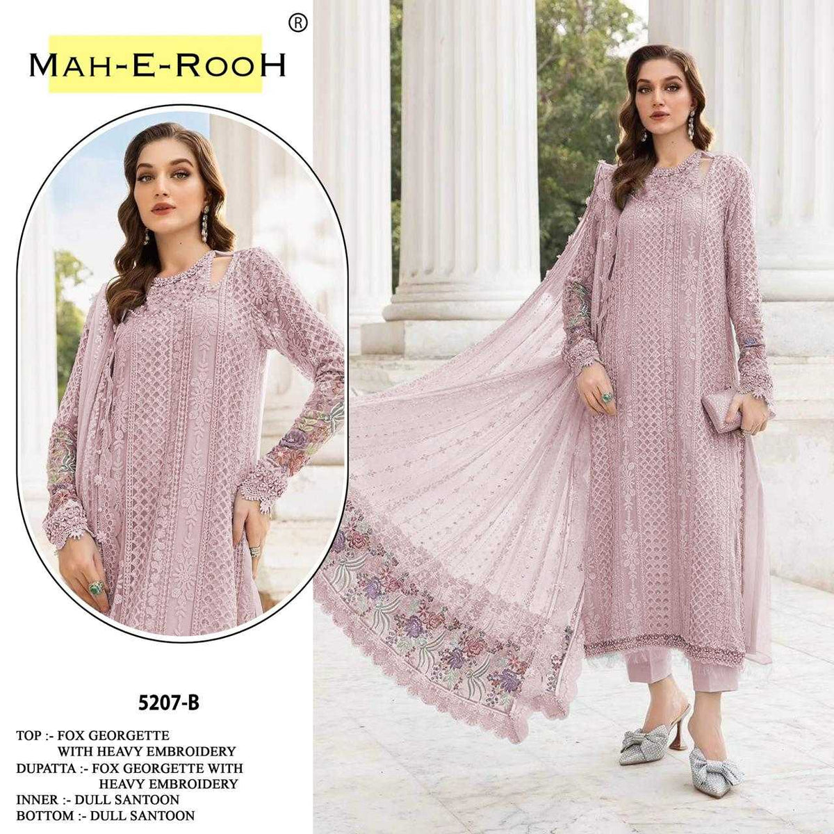 Mah-e-rooh Faux Georgette Embroidery Suit