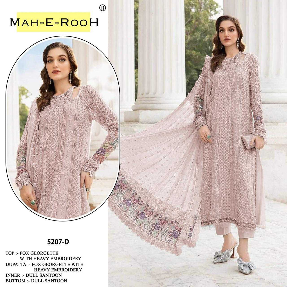 Mah-e-rooh Faux Georgette Embroidery Suit