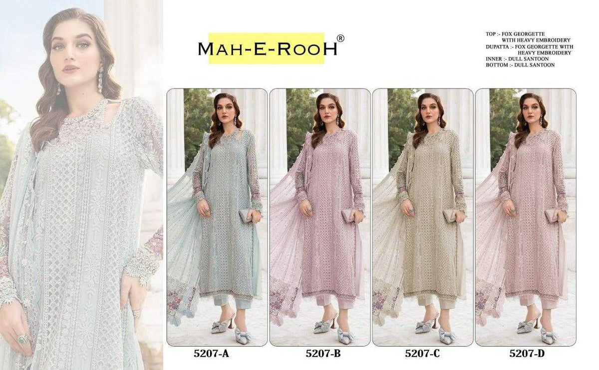 Mah-e-rooh Faux Georgette Embroidery Suit