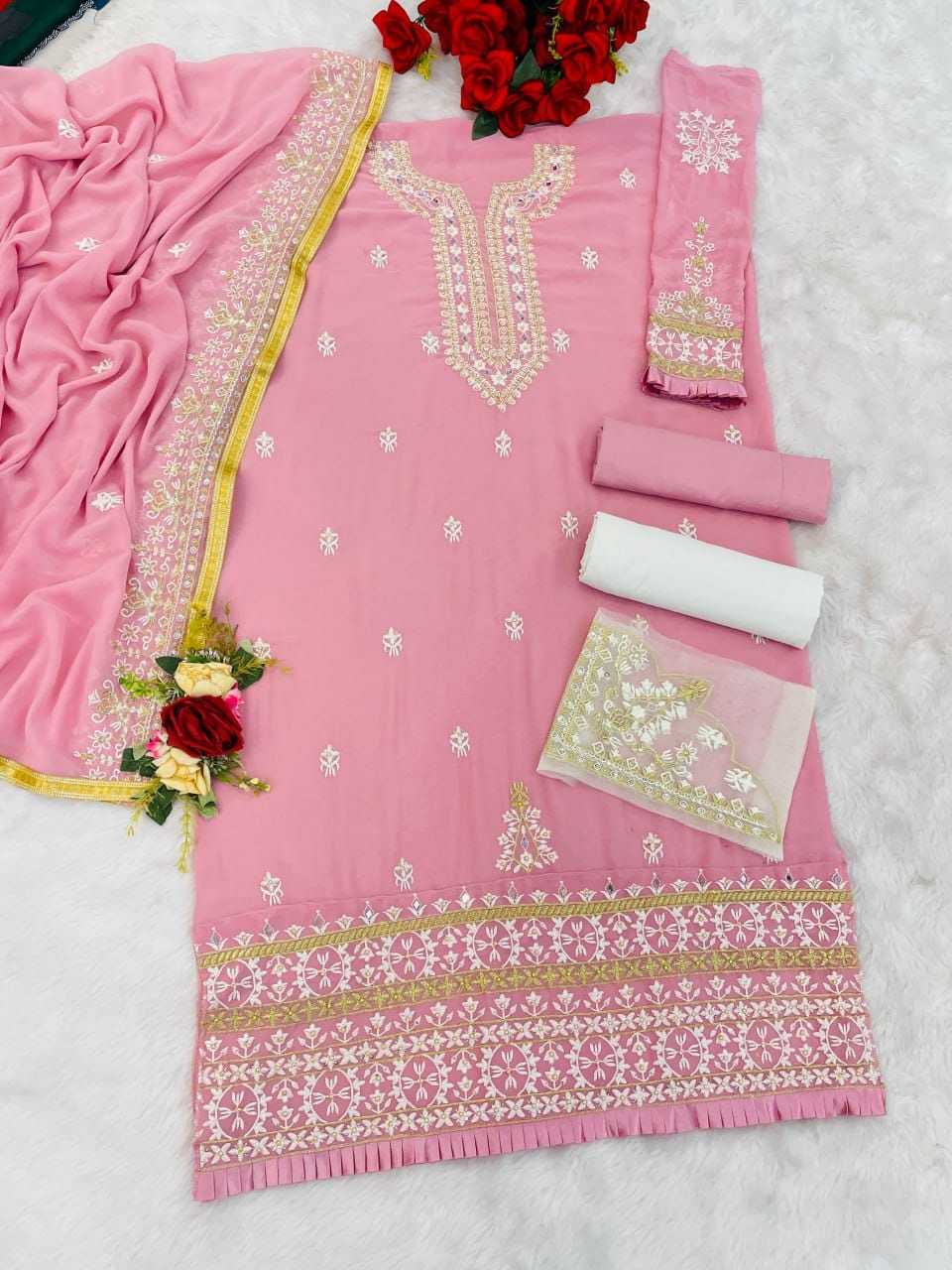 Faux Georgette Embroidery Suit