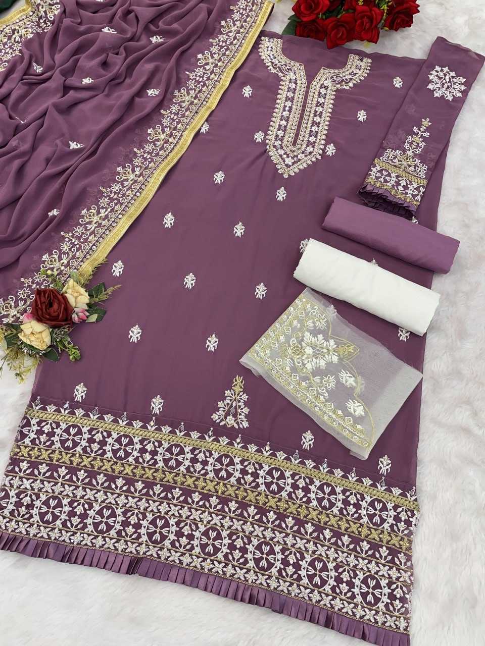 Faux Georgette Embroidery Suit