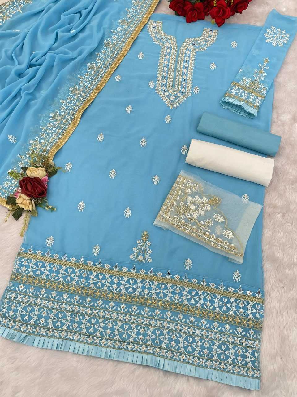 Faux Georgette Embroidery Suit