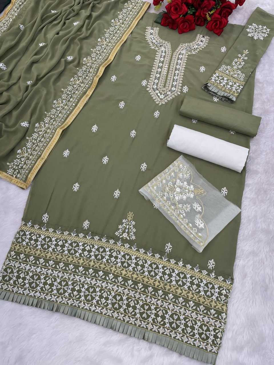 Faux Georgette Embroidery Suit