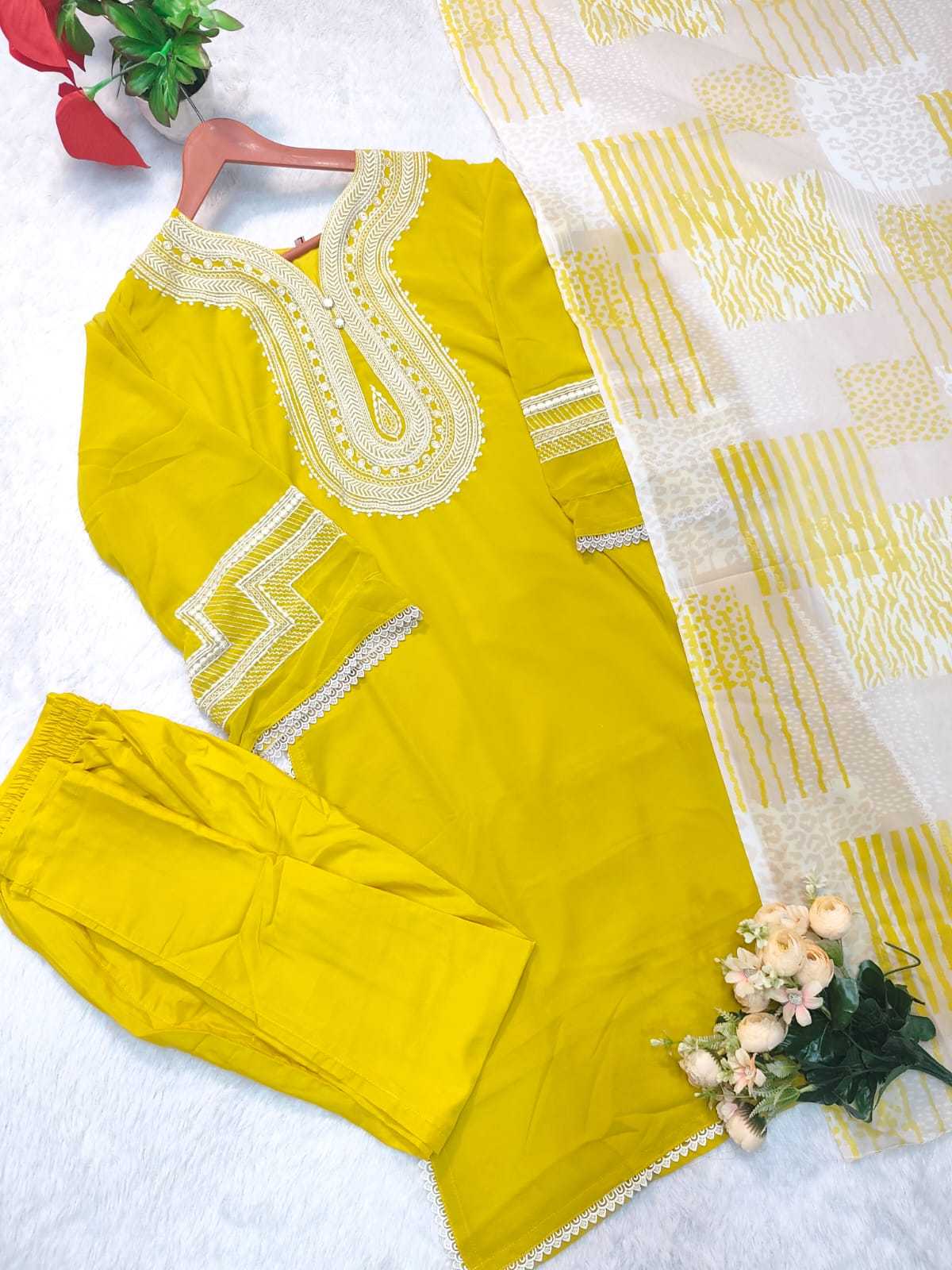 Faux Georgette Embroidery Suit