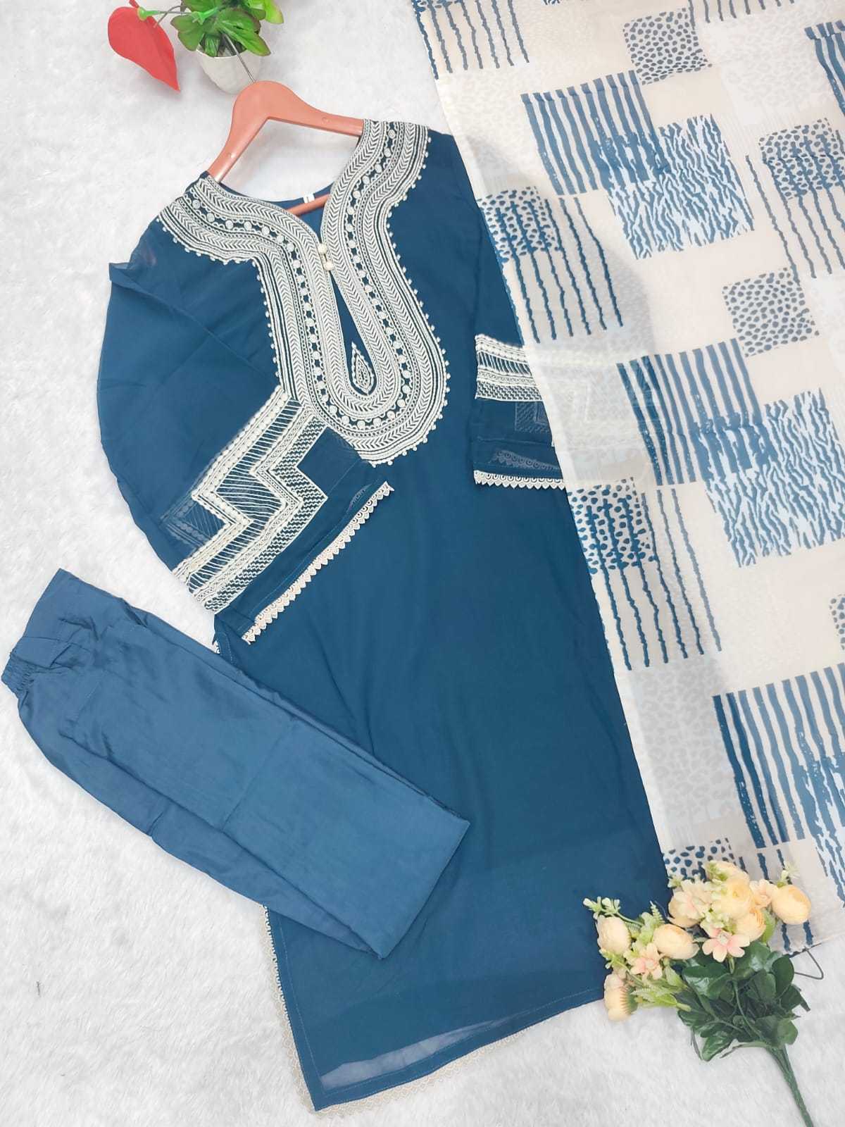 Faux Georgette Embroidery Suit
