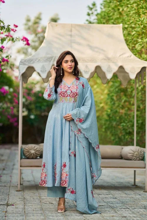Narika Heavy Roman Silk Designer Suit