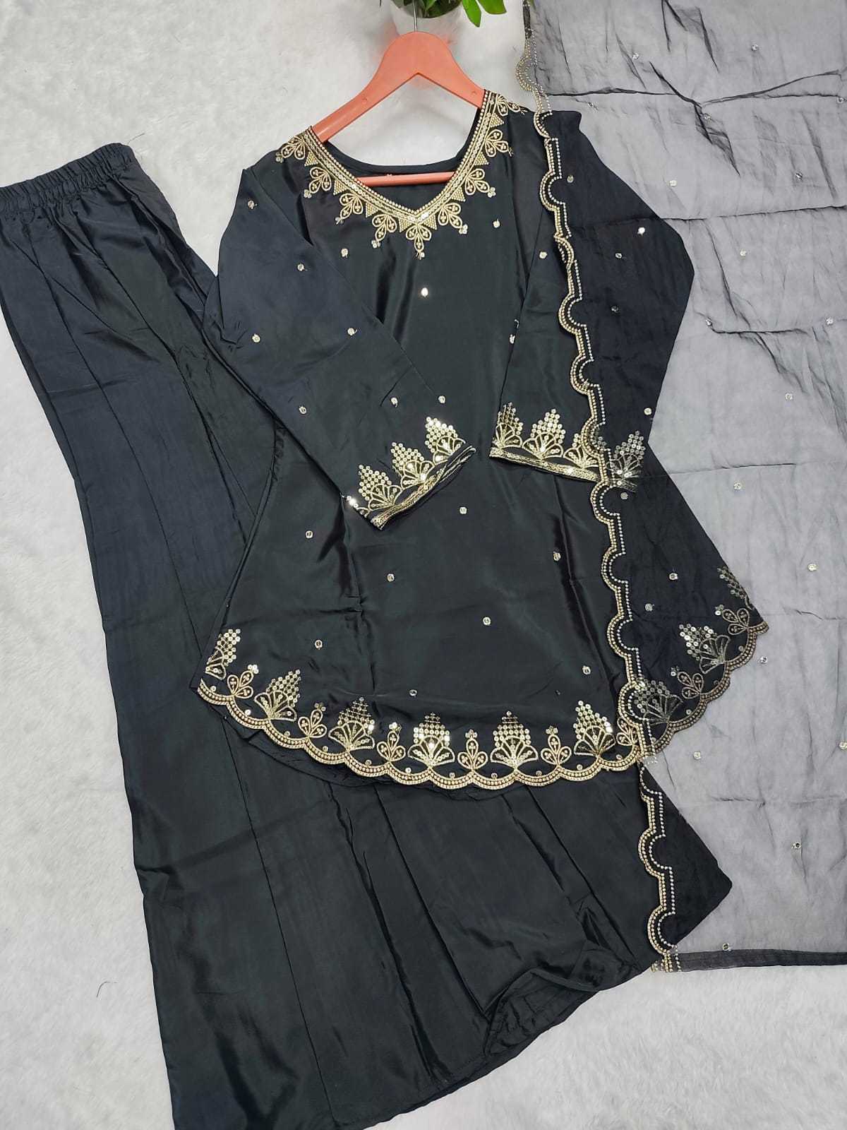 Crepe Silk Embroidery Suit