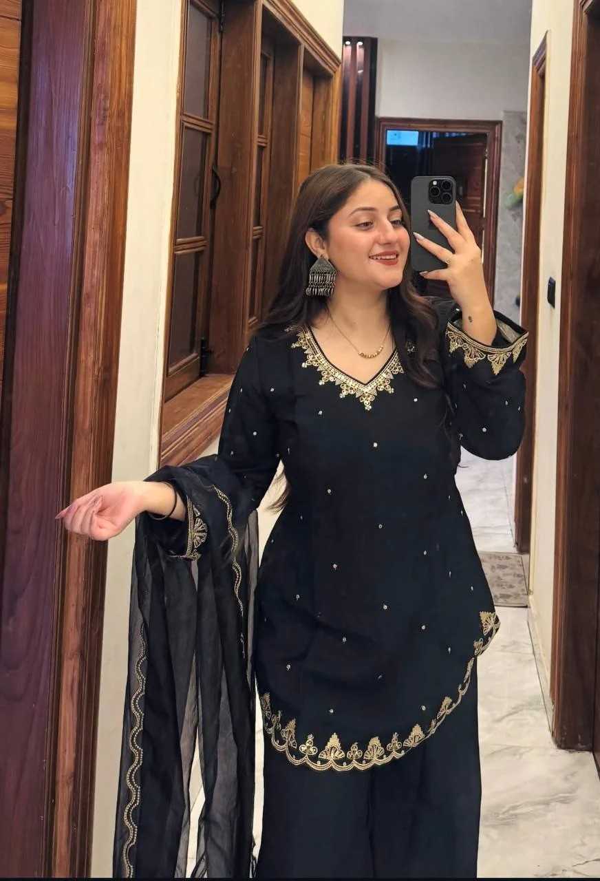 Crepe Silk Embroidery Suit