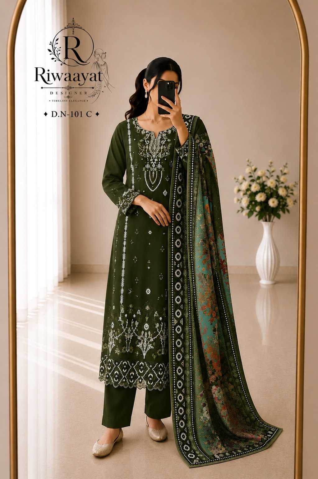 Cotton Embroidery Suit
