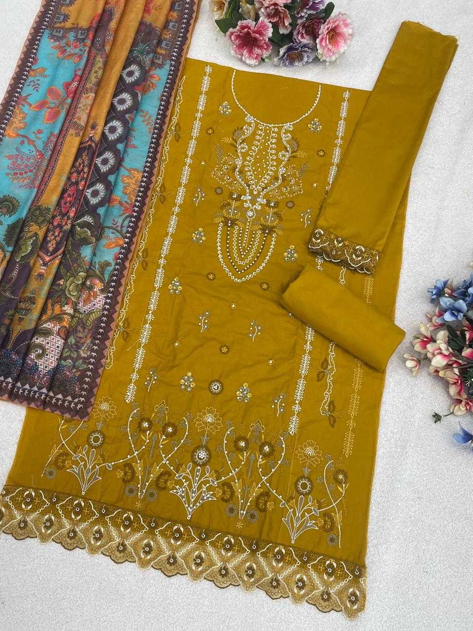 Cotton Embroidery Suit
